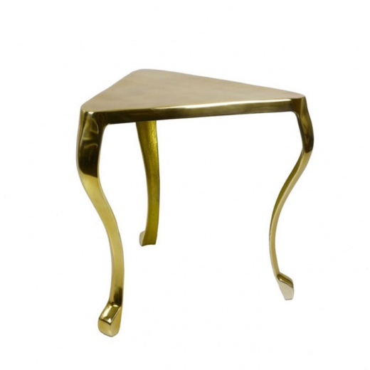 Rohový odkládací stolek Martina, 50 cm, mosaz - 1