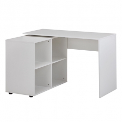 Rohový písací stôl Buero, 117 cm, biela