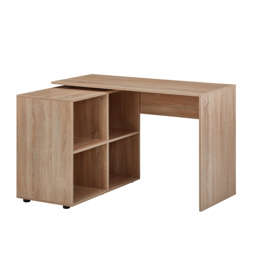 Rohový písací stôl Buero, 117 cm, hnedá - 1