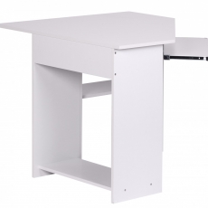 Rohový počítačový stůl s výsuvnou klávesnicí Roman, 103 cm, bílá - 3