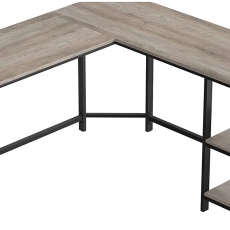 Rohový pracovní stůl Ivy, 138 cm, šedá / černá - 1