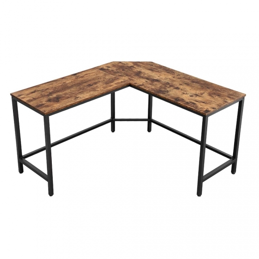 Rohový pracovní stůl Lera, 135 cm, hnědá / černá - 1