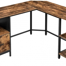 Rohový pracovný stôl Joan, 137 cm, hnedá / čierna - 2