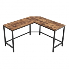Rohový pracovný stôl Lera, 135 cm, hnedá/čierna - 1