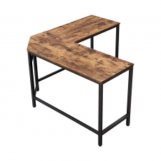 Rohový pracovný stôl Lera, 135 cm, hnedá/čierna - 8