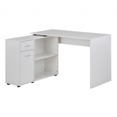 Rohový psací stůl Buero, 120 cm,  bílá - 1