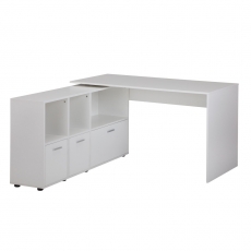 Rohový psací stůl Buero, 136 cm,  bílá - 1