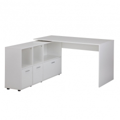 Rohový psací stůl Buero, 136 cm,  bílá