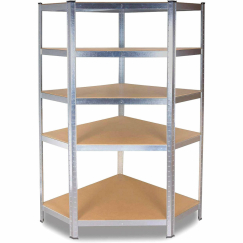 Rohový regál Magazin, 180 cm, strieborná