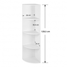 Regál Renty, 130 cm, biela - 6