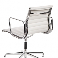 Konferenčná stolička Magnum, pravá koža, biela - 2