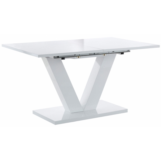 Rozkladací jedálenský stôl Alle, 140 cm, biela - 1