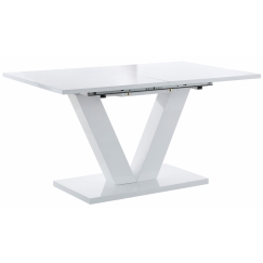 Rozkladací jedálenský stôl Alle, 140 cm, biela
