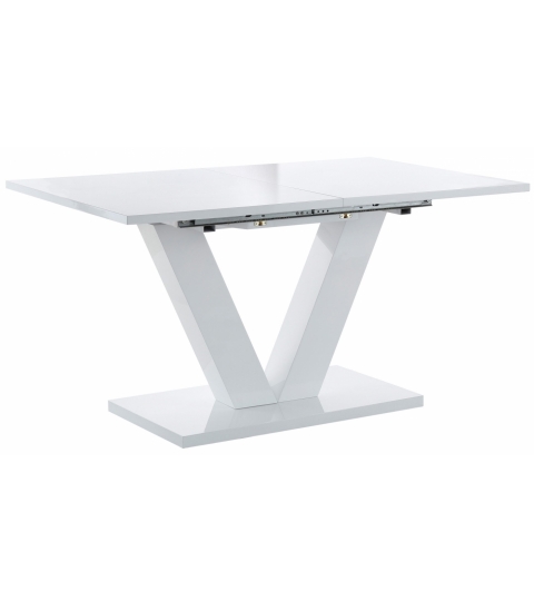 Rozkladací jedálenský stôl Alle, 140 cm, biela