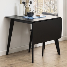 Rozkladací jedálenský stôl Roxby, 120 cm, čierna - 2