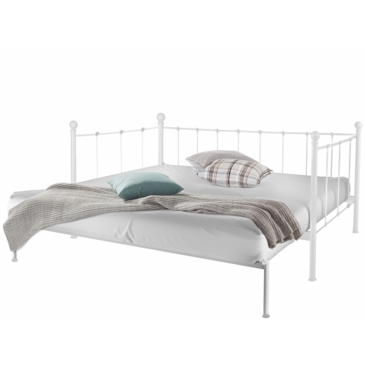 Rozkládací postel Markur, 90-180 cm, bílá - 1