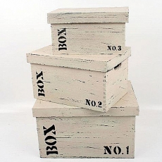Sada 3 úložných krabíc s vekom Wood No. 1,2,3, obdĺžniky - 3