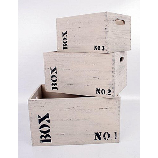 Sada 3 úložných krabíc Wood No. 1,2,3 - 1