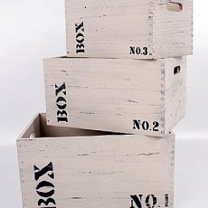 Sada 3 úložných krabíc Wood No. 1,2,3 - 1