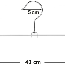 Šatní ramínko Elon (SET 20 ks), 40 cm, stříbrná - 7