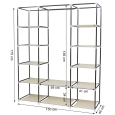 Šatní skřín Helebrant, 175 cm, krémová - 5