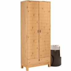 Šatní skříň Lous, 180 cm, přírodní dřevo - 1