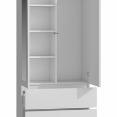 Šatní skříň Lustro, 180 cm, bílá  - 3
