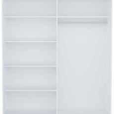 Šatní skříň Lustro II, 216 cm, bílá matná - 3