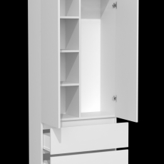 Šatní skříň Malwa, 180 cm, bílá - 3