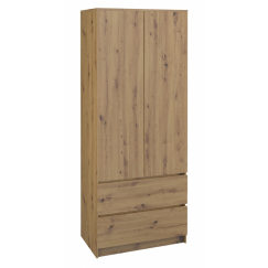 Šatní skříň Malwa, 180 cm, dub