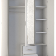 Šatní skříň Romana III, 205 cm, bílá - 3