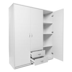 Šatní skříň s dveřmi a zásuvkami Haven, 188x160 cm, bílá - 3