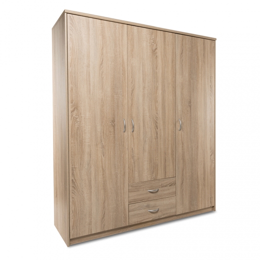 Šatní skříň s dveřmi a zásuvkami Haven, 188x160 cm, Sonoma dub - 1
