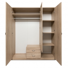 Šatní skříň s dveřmi a zásuvkami Haven, 188x160 cm, Sonoma dub - 5