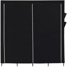 Šatní textilní skříň Olive, 175 cm, černá - 4