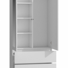 Šatníková skriňa Lustro, 180 cm, biela - 3