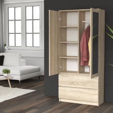 Šatníková skriňa Lustro, 180 cm, dub sonoma - 3