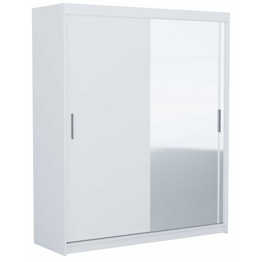 Šatníková skriňa Lustro II, 216 cm, biela matná - 1