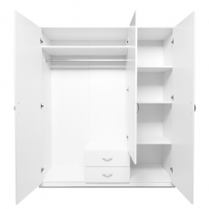 Šatníková skriňa s dverami a zásuvkami Haven, 188x160 cm, biela - 5