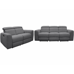 Sedací souprava Capena (SET 2+3), tkanina, tmavě šedá