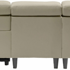 Sedací souprava Sammy, syntetická kůže, 3 místná, béžová - 5