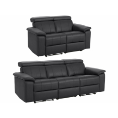 Sedací souprava Tanos (SET 2+3), syntetická kůže, černá
