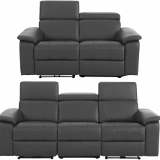 Sedací souprava Tanos (SET 2+3), syntetická kůže, šedá - 2