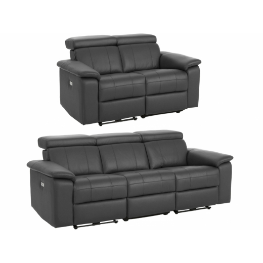 Sedacia súprava Tanos (SET 2+3), syntetická koža, šedá - 1