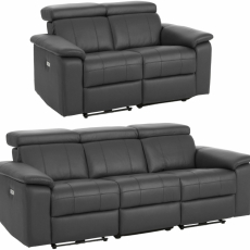 Sedacia súprava Tanos (SET 2+3), syntetická koža, šedá - 1