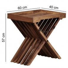 Servírovací / odkladací stolík Mumbai skladací, 60 cm, masív Sheesham - 2