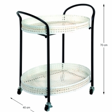 Servírovací stolek Feril, 70 cm, béžová / černá - 4