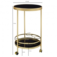 Servírovací stolek Helm, 76 cm, zlatá / černá - 4