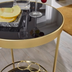 Servírovací stolek Helm, 76 cm, zlatá / černá - 5