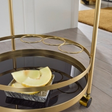 Servírovací stolek Helm, 76 cm, zlatá / černá - 6